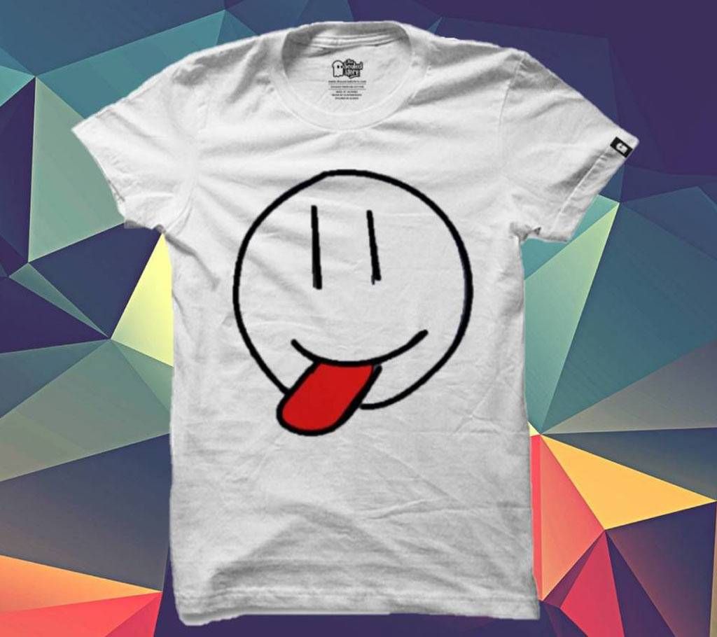 white emoji Cotton T-shirt
