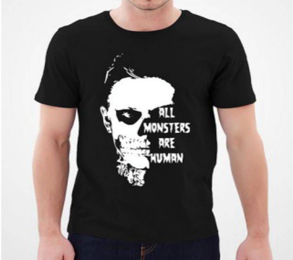 All Mosters are Human Mens Half Sleeve Cotton Round neck  t-shirt