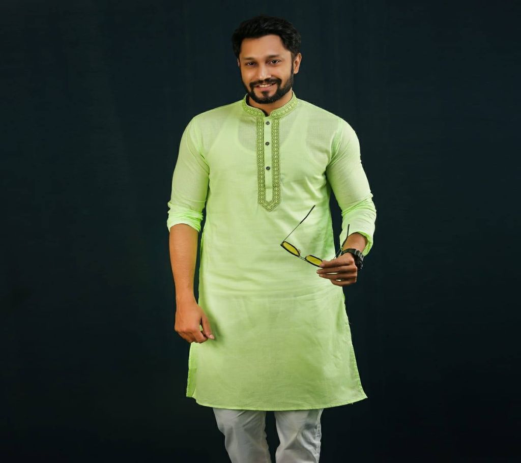 Semi long otton panjabi for men