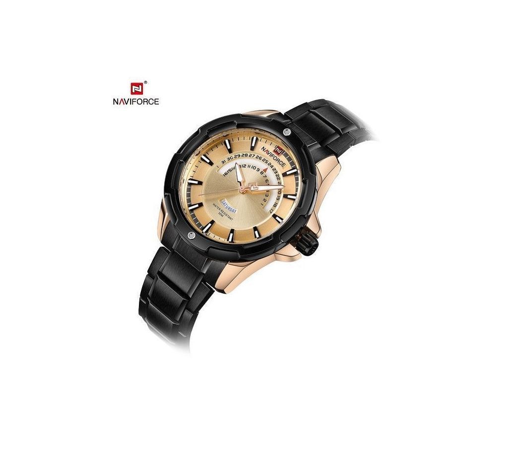 NAVIFORCE Mens Watch  NF9121  Black with Gold  B24