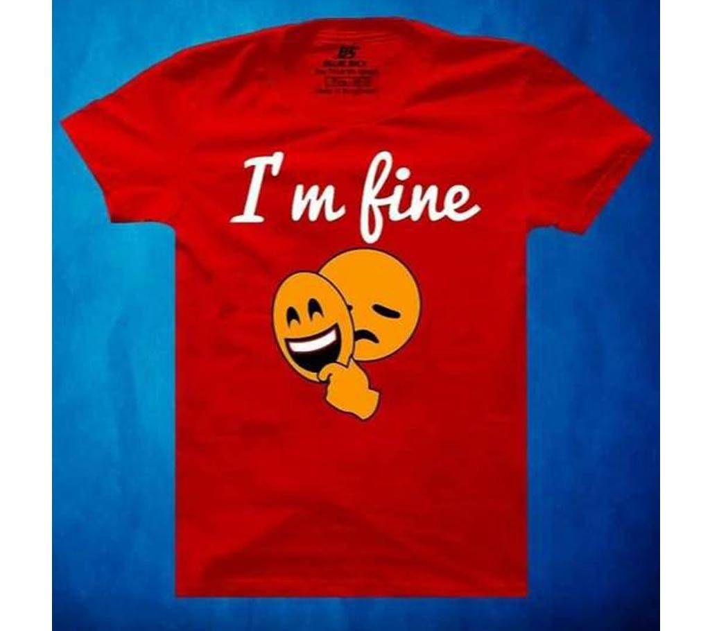 Mens Half  sleeve  cotton T-shirt-red 