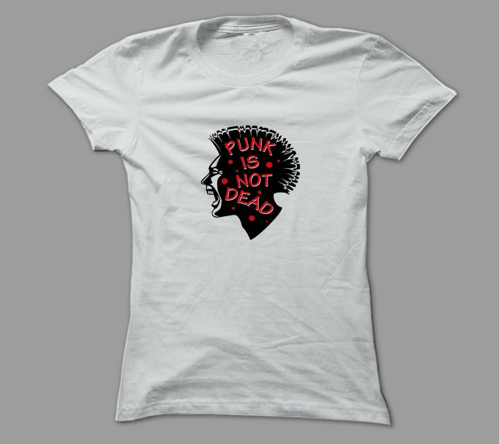 Punk Is Not Dead White Polyester T-Shirt