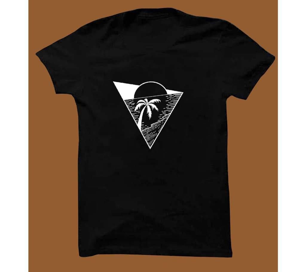 Black Cotton Short Sleeve T-Shirt for Men BTS007