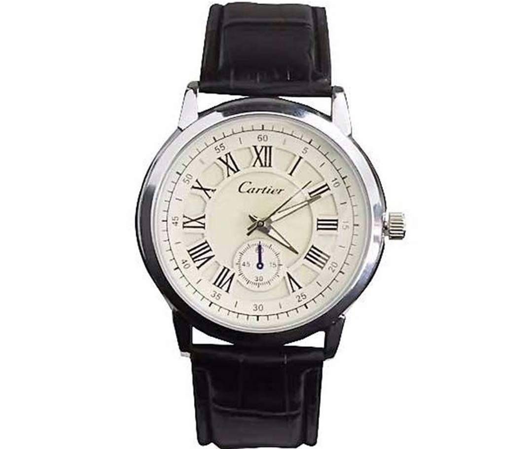 Cartier PU Leather gents watch-copy 