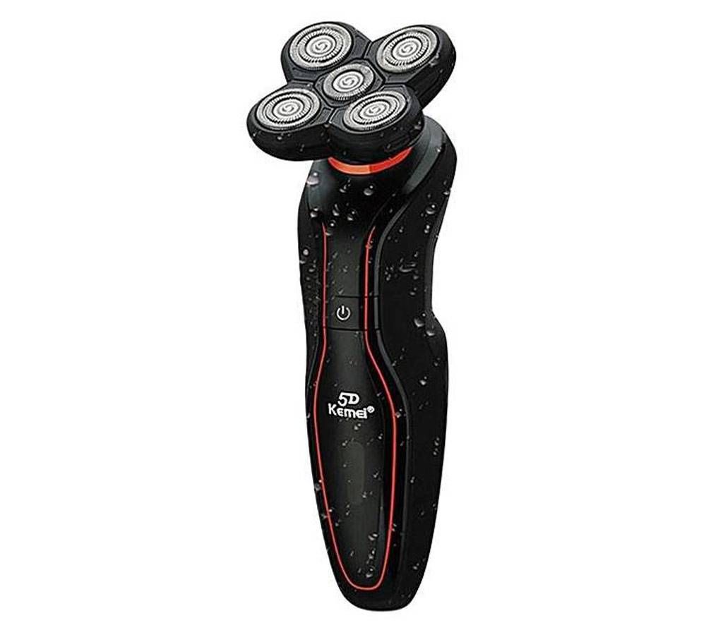 Kemei KM-6181 3 in 1 Washable Rechargeable Electric Shaver, Beard Trimmer and Nose Trimmer For Men - Black