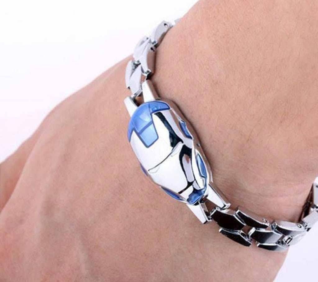 Gents Iron Man silver plated bracelet 