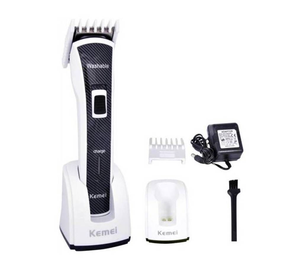 Kemei KM-6166 Waterproof Electric Beard Trimmer / Hair clipper-Black and White