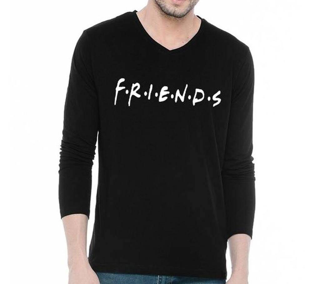 Mens V neck  t-shirt long Sleeve