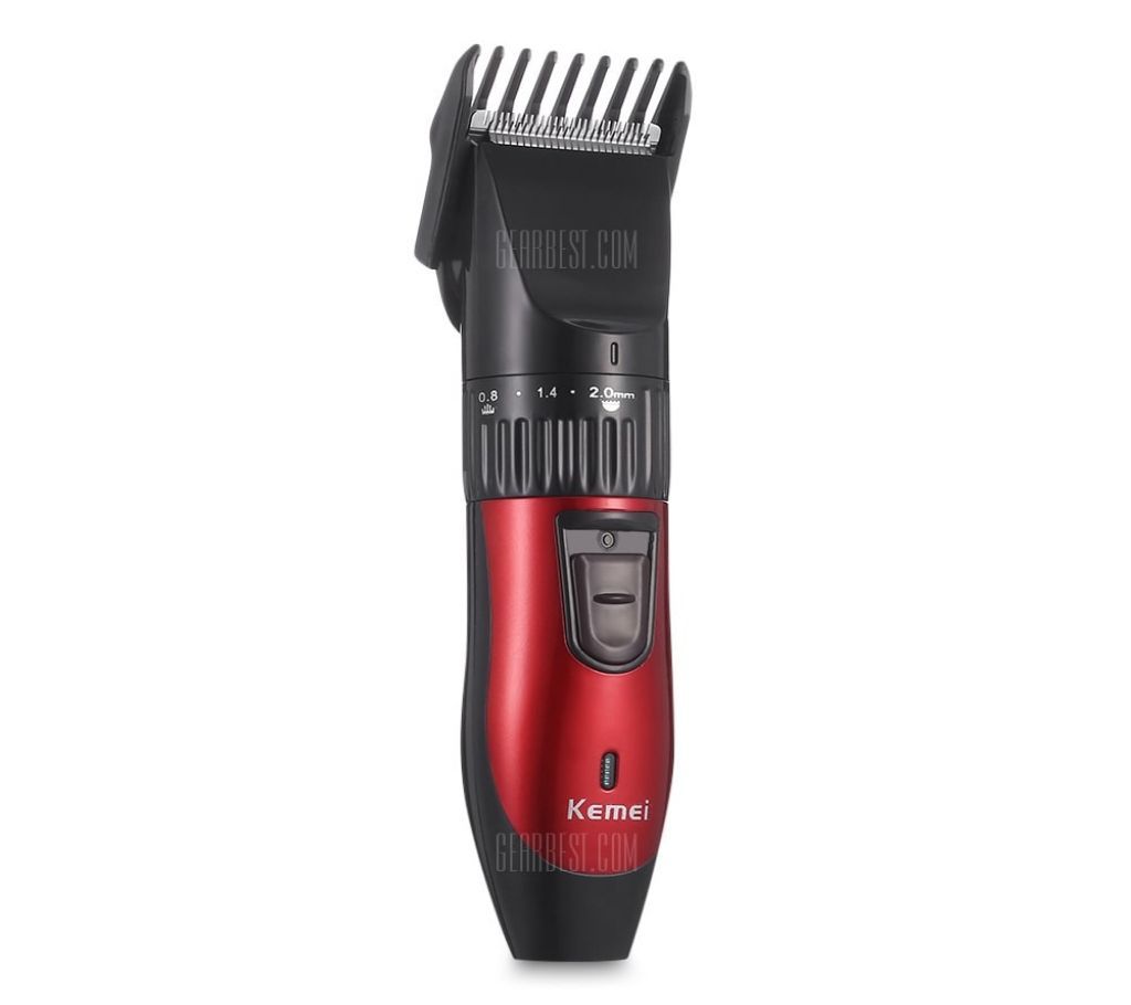 Kemei KM-730 Red Rechargeable Wireless Hair Trimmer For Men
