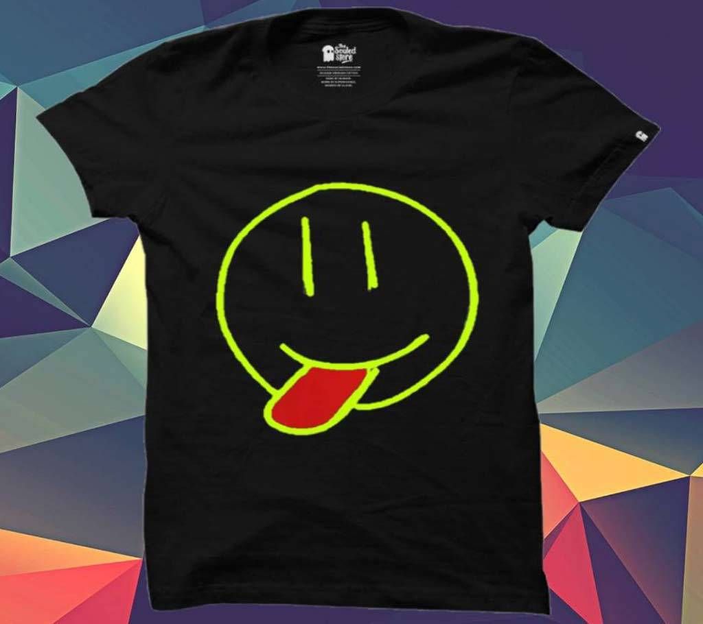 Black emoji Cotton T-shirt