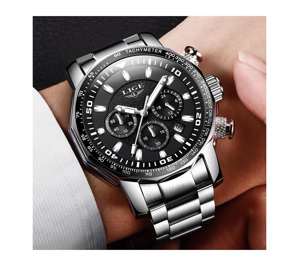 LIGE Mens Watches Top Brand Luxury Fashion Waterproof Watch.