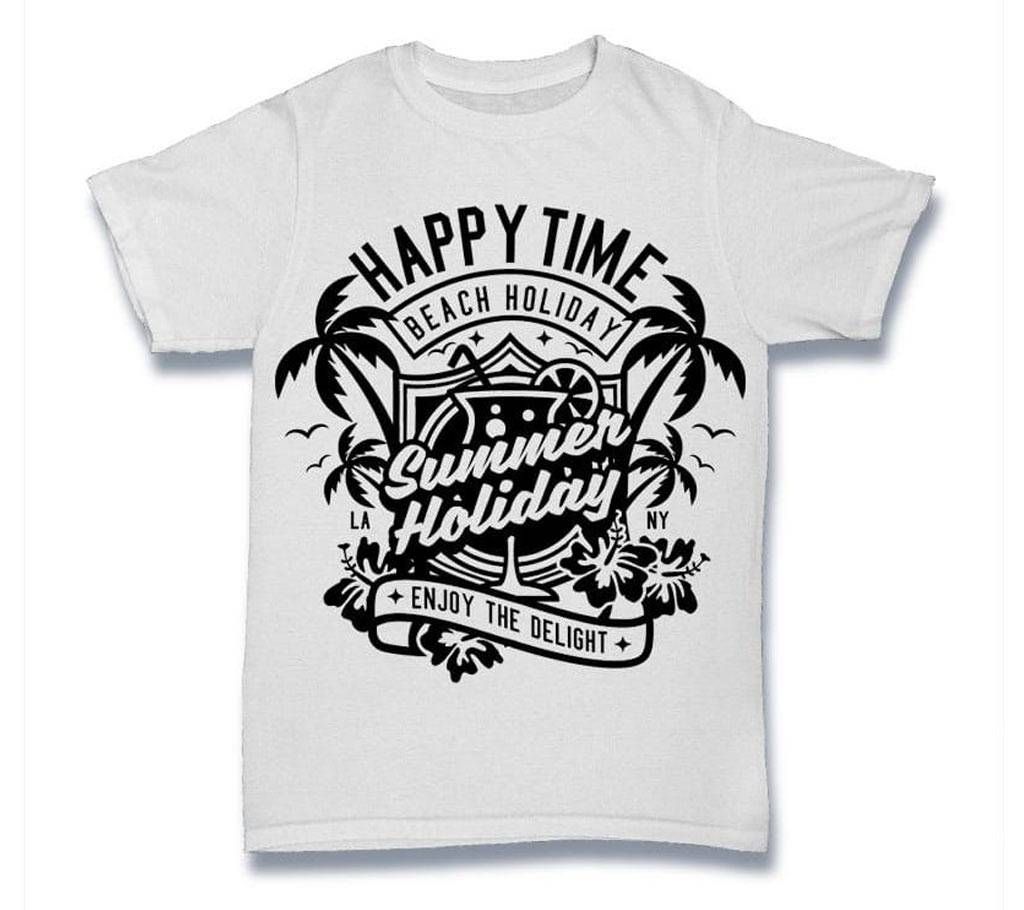 Mens Summer Holiday Round Neck  t-shirt