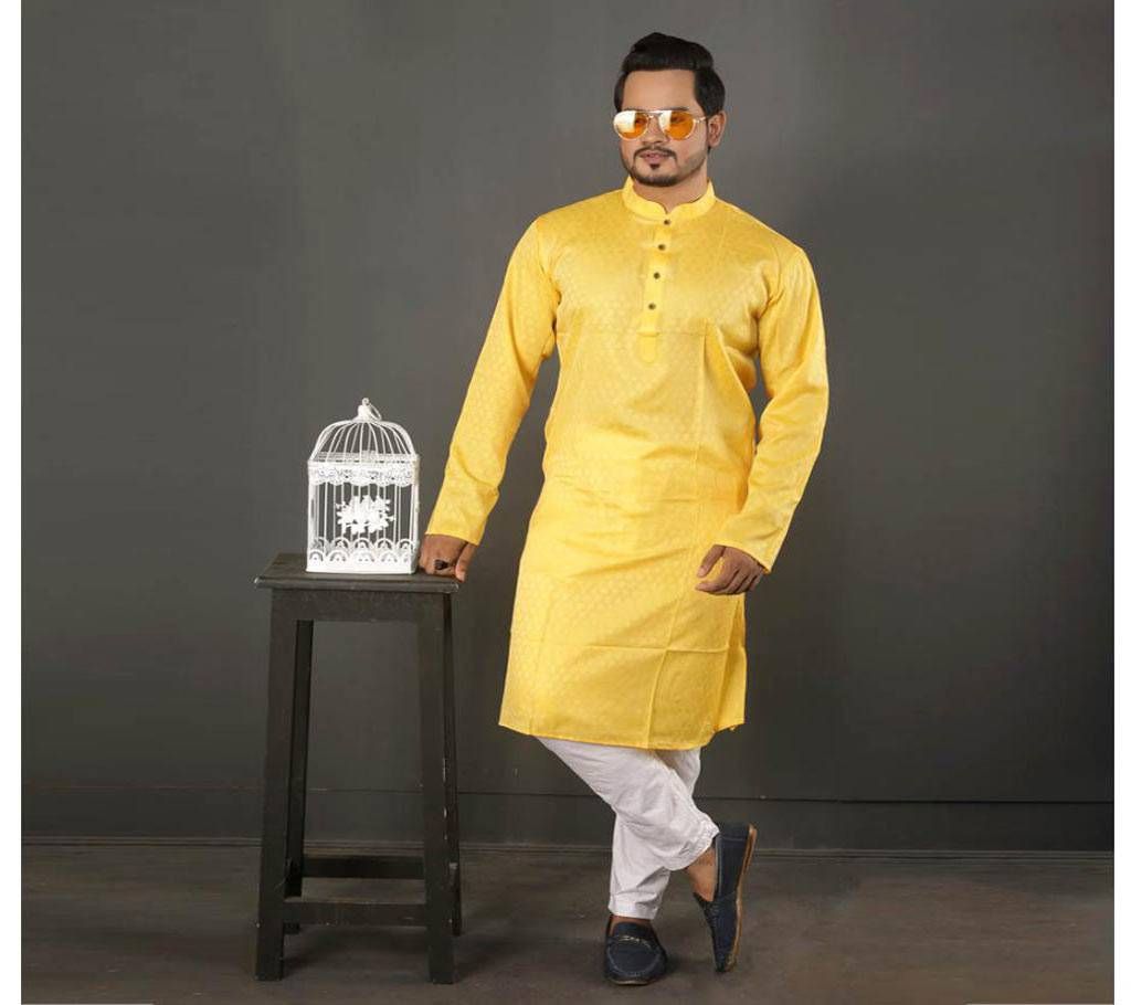 Semi Long Silk Punjabi For Men 