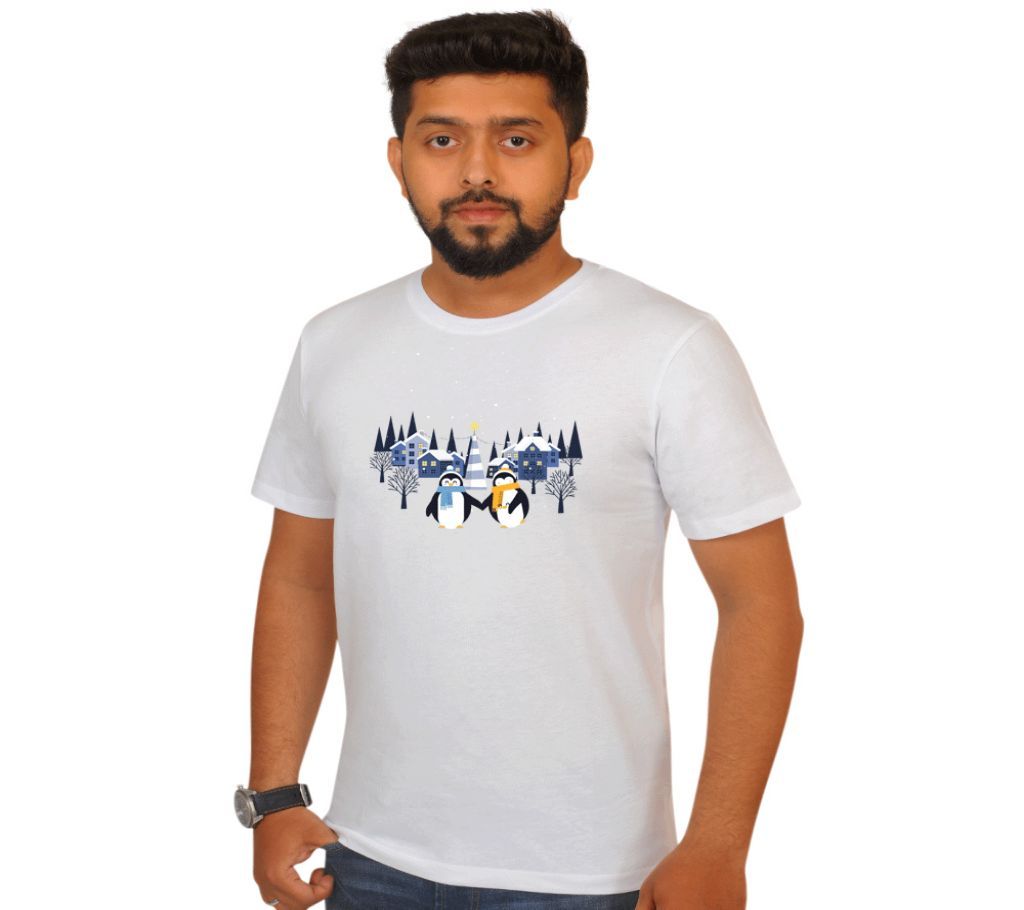 Half Sleeve Cotton Round Neck T Shirt For Men 