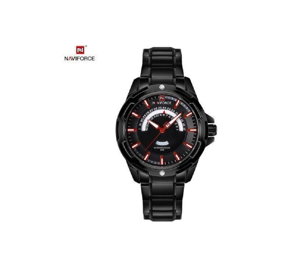 NAVIFORCE Mens Watch  NF9121  Black with Red  B24