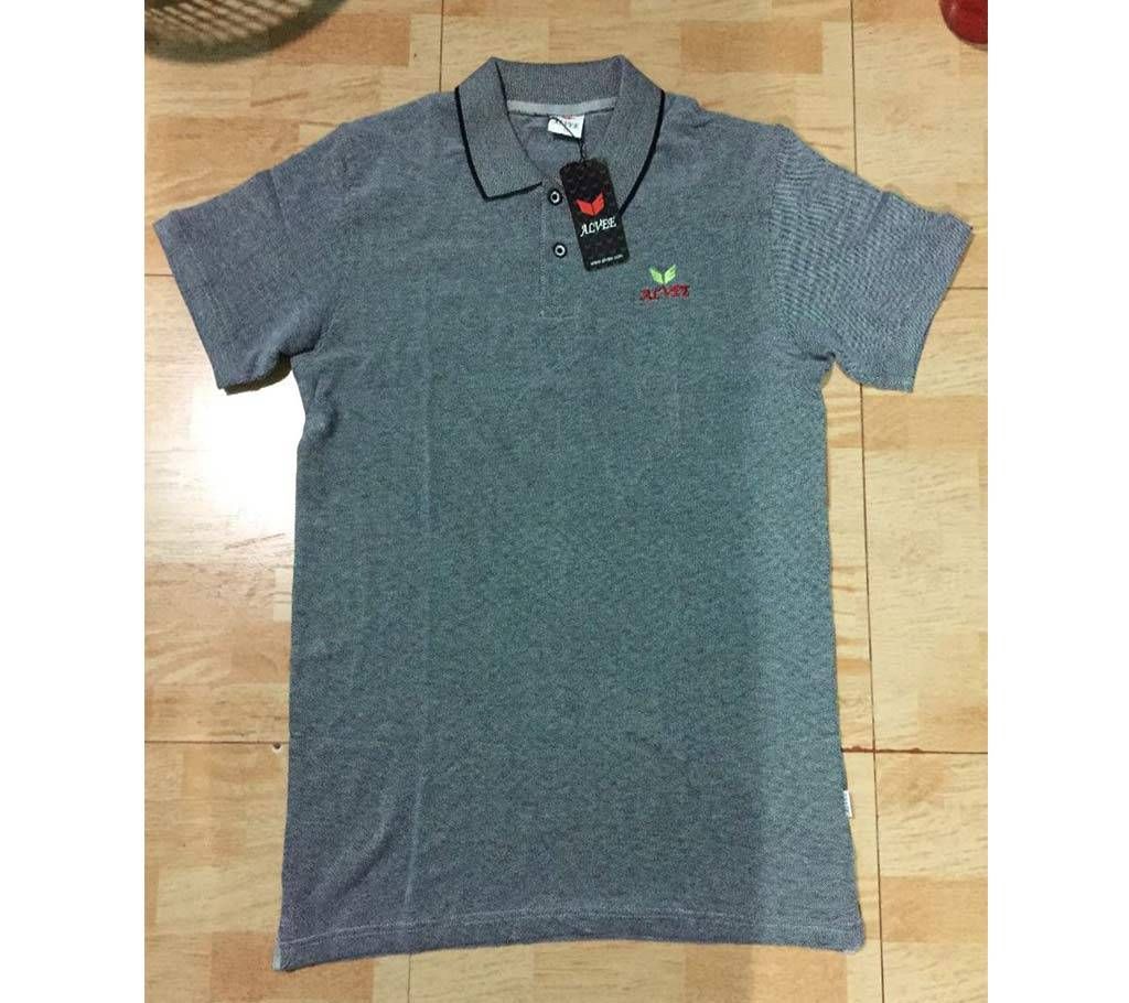 Ash Color Half Sleeve Polo Shirt For Men 