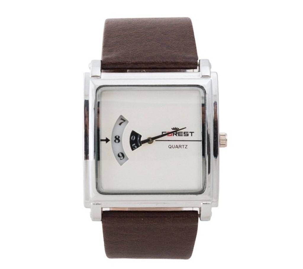 Forest white dial wrist watch for men