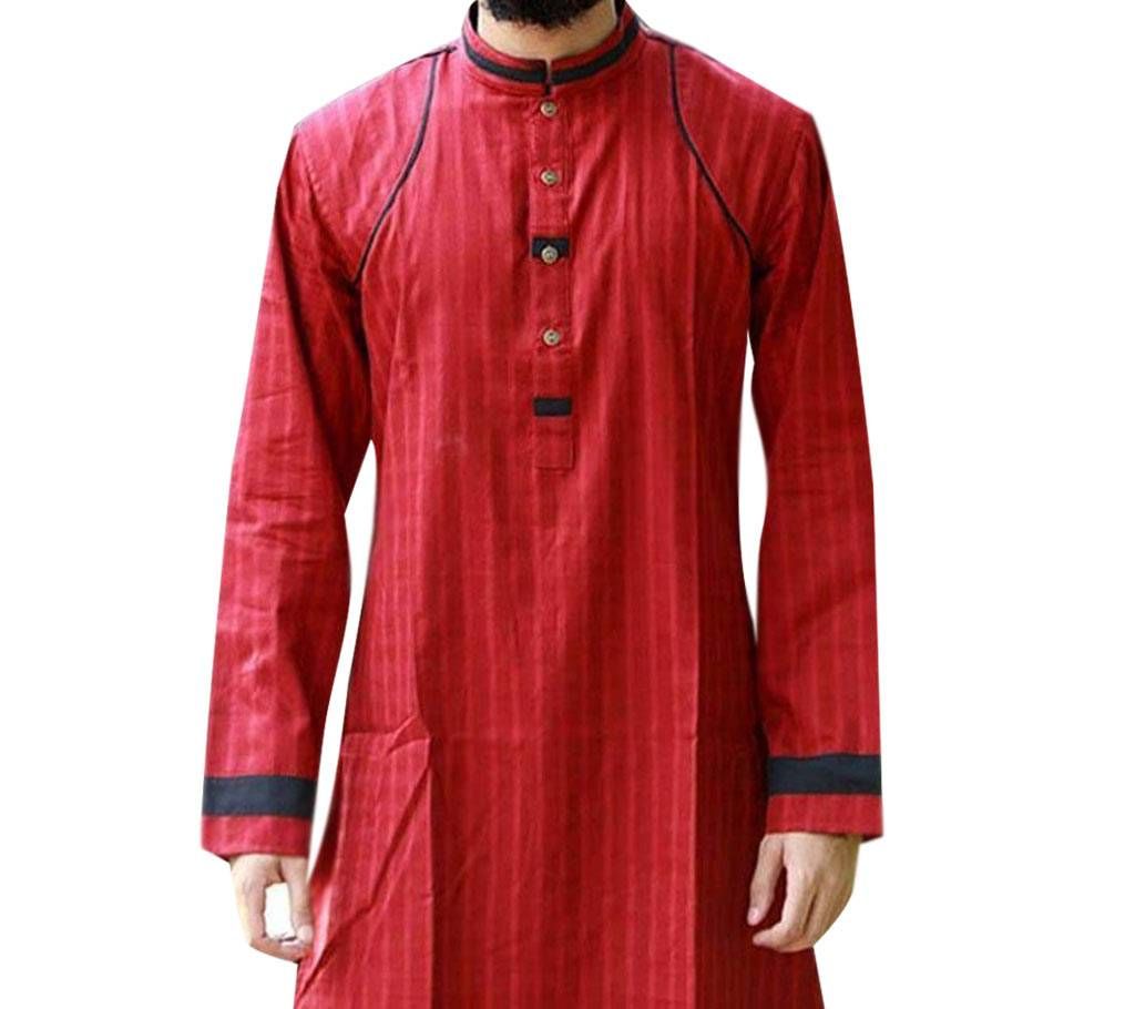 Red and black contrast cotton Punjabi