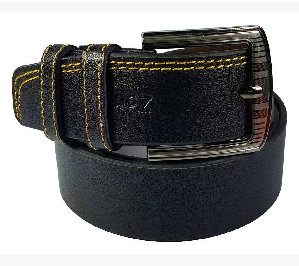 black casual artificial leather belt for men 