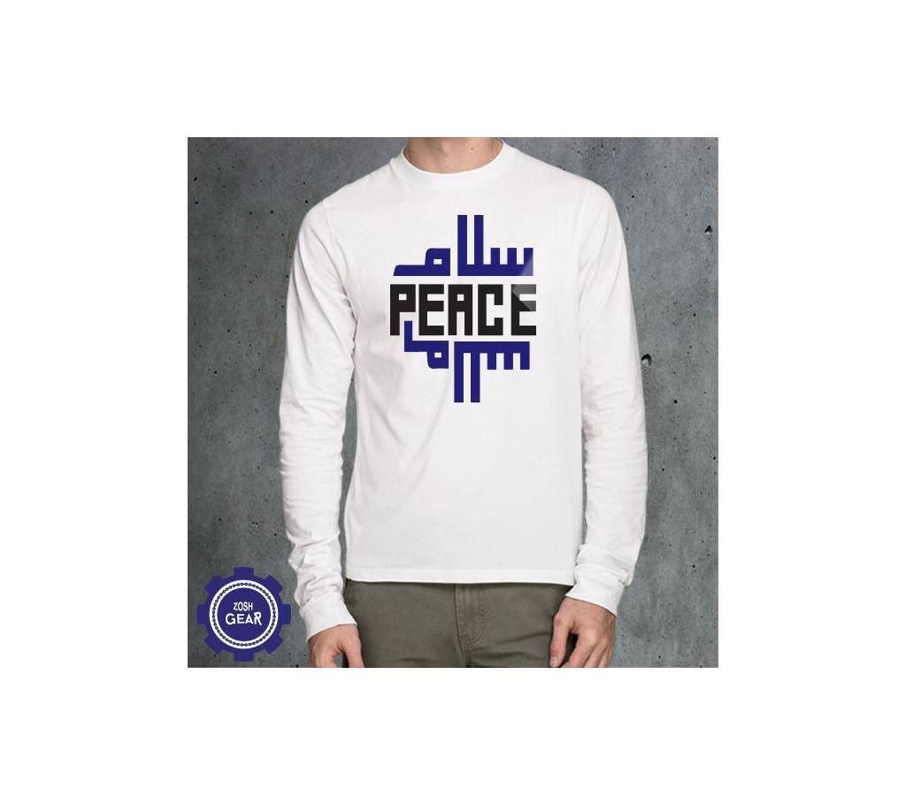 PEACE FULL SLEEVE T SHIRT (WHITE)
