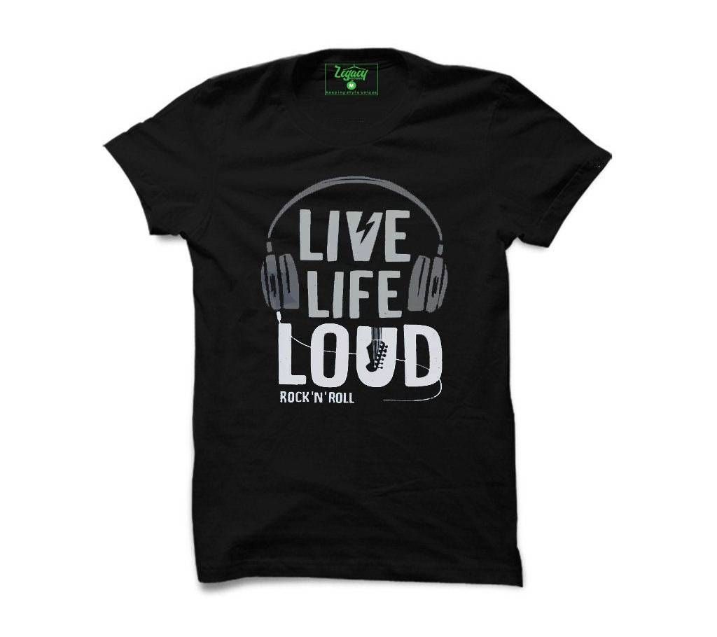 Summer Black Tshirt Live Life Loud