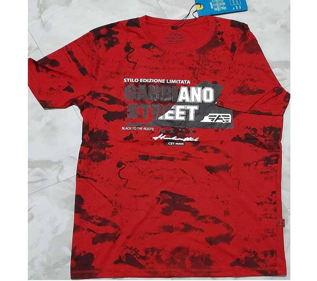Rubber Print Cotton T-Shirt - 14 - AGF