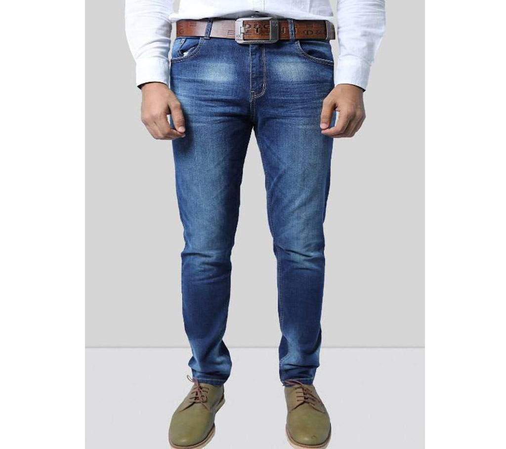 Mens Dark Blue Stretch Casual Long Pant