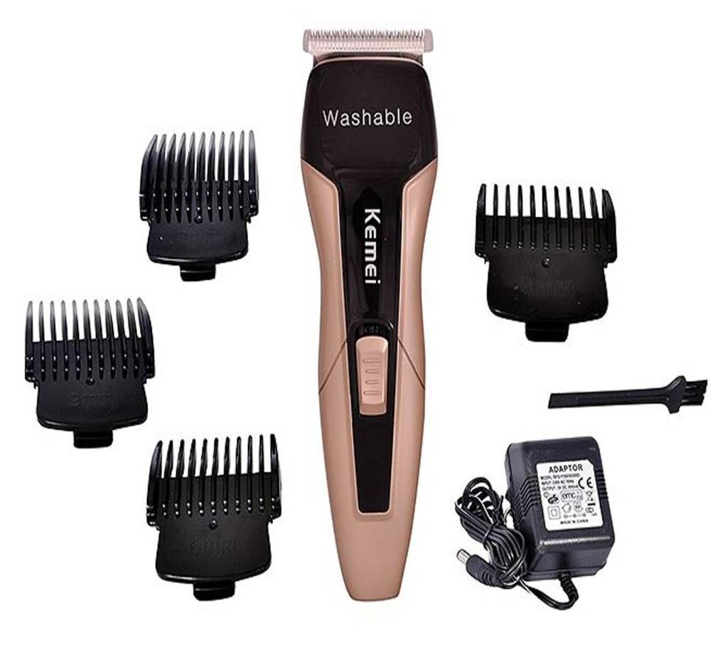 KM 5015 Professional Washable Hair Clipper Trimmer - Black & Golden