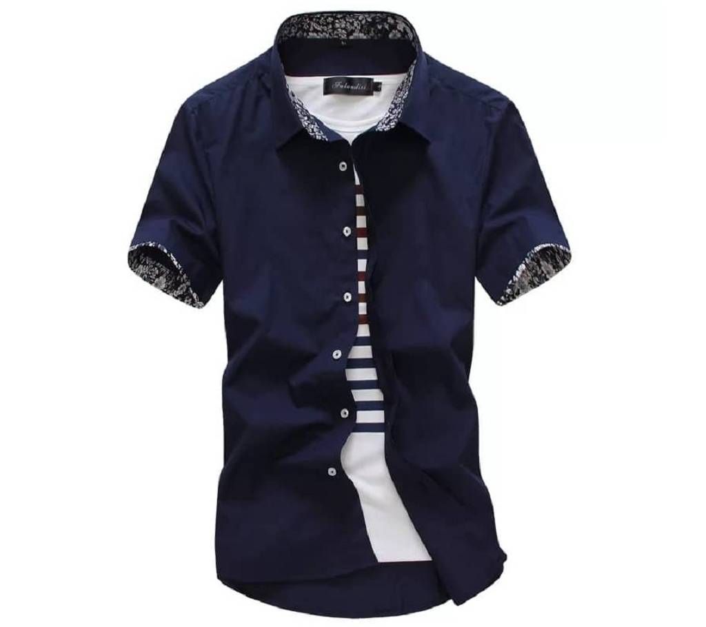 Gents Half Sleeve Casual Shirt-Violet