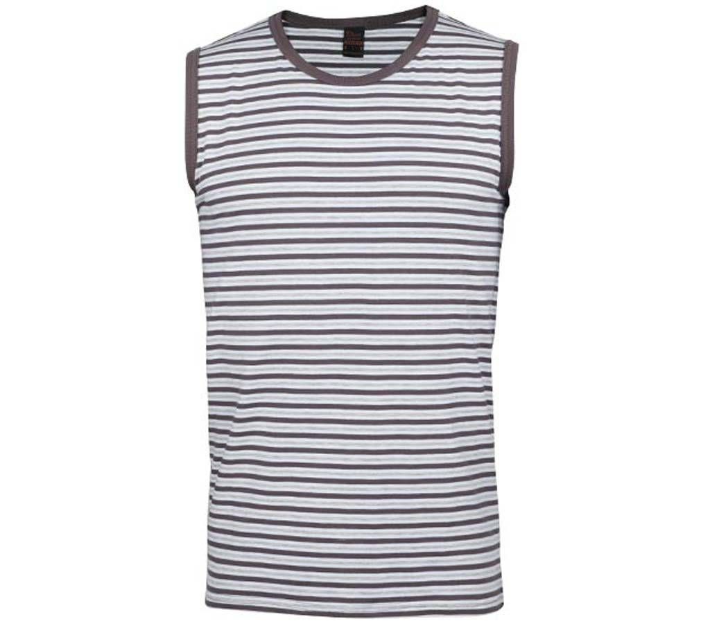 Winner Mens Tank top - 43529 - White and Coffee stripe
	
	
	
	
	
	
	
	
	
	
