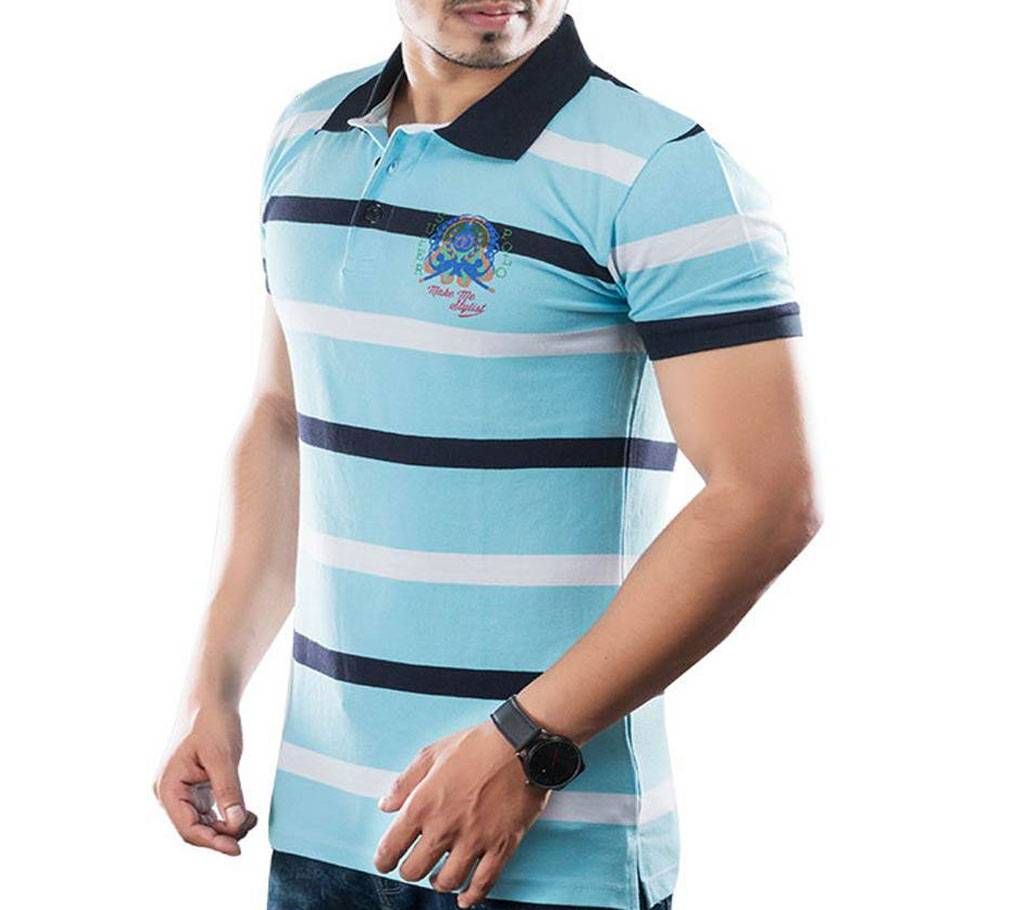 Winner Mens S/S Polo shirt - 43575 - SKYBLUE & BLACK STRIPE
	
	
	
	
	
	
	
	
	
	

