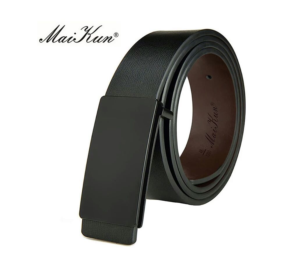 Smooth Buckle Synthetic Leather Male Belt