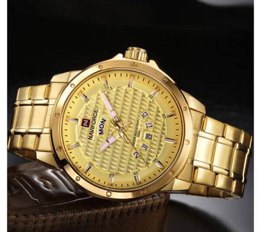 NAVIFORCE 9115 Men Watch Luxury Stainless Steel Strap Fashion Quartz Wrist Watch