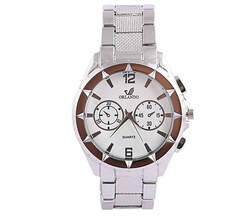 Orlando Silver Stainless Steel Analog Watch for Men