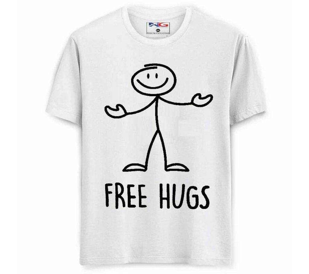Summer Off White Tshirt Free Hugs Design