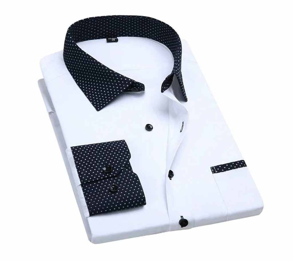 SK Black Bindu Gents Full Sleeve Casual Cotton Shirt 