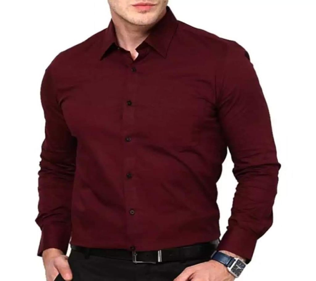 Mens fullsleeve shirt merun