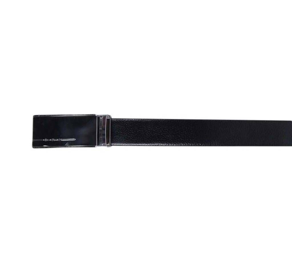 Black Leather Auto Gear Belt for Men-CSB-184
