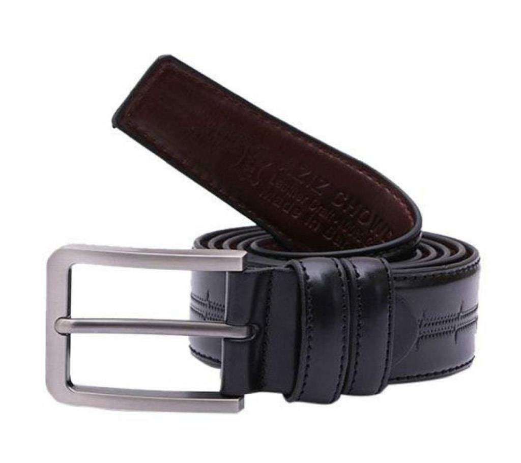 Black Leather Casual Belt For Men-CSB-66