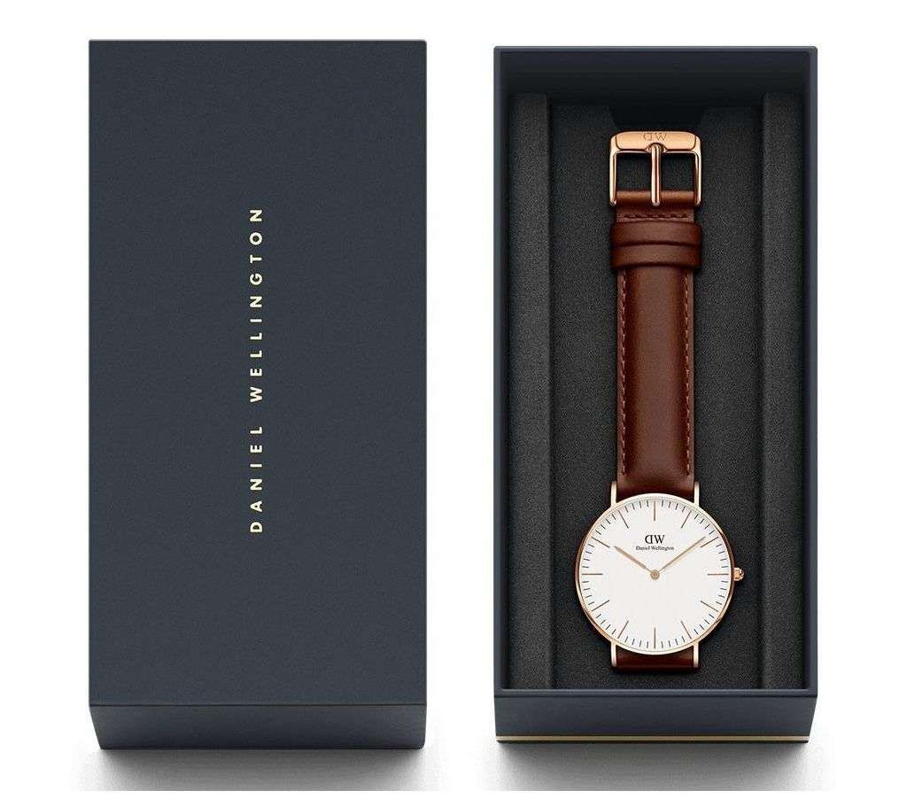 DW Strap Leather Analog Watch For Men  STW27 - GLM-maroon