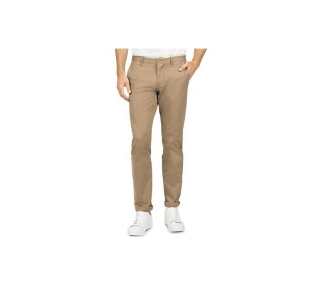 Tan Brown Slim Fit Gabardine Pant 10