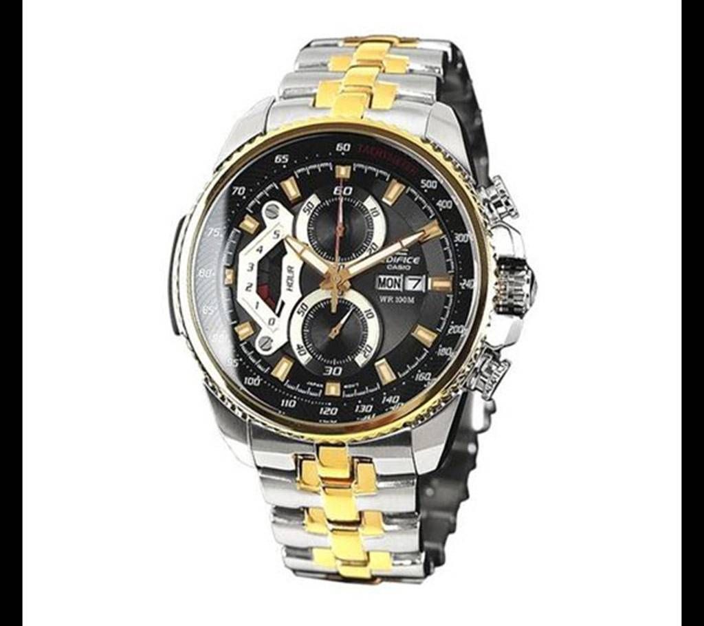 Casio Silver and Golden Stainless Steel Wrist Watch