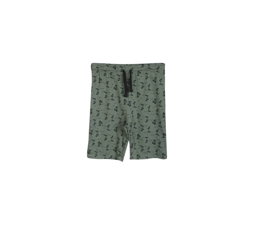 Botton green cotton shorts for men
