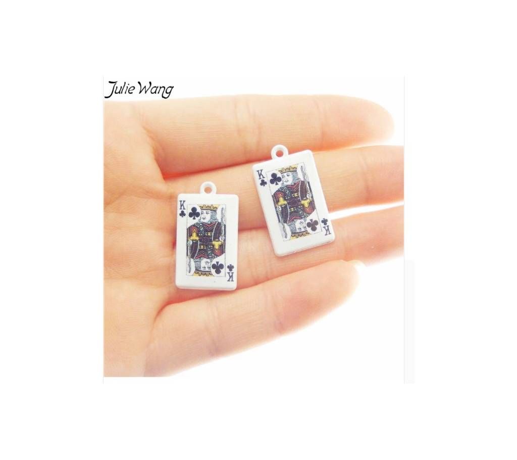 5PCS King Queen Poker Card pendant 