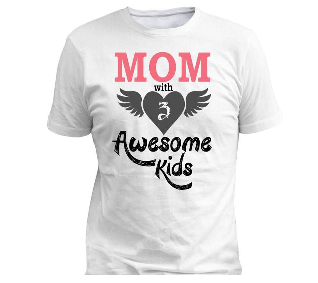 Mom & Awesome Kids Mens Stylish Half Sleeve T-Shirt