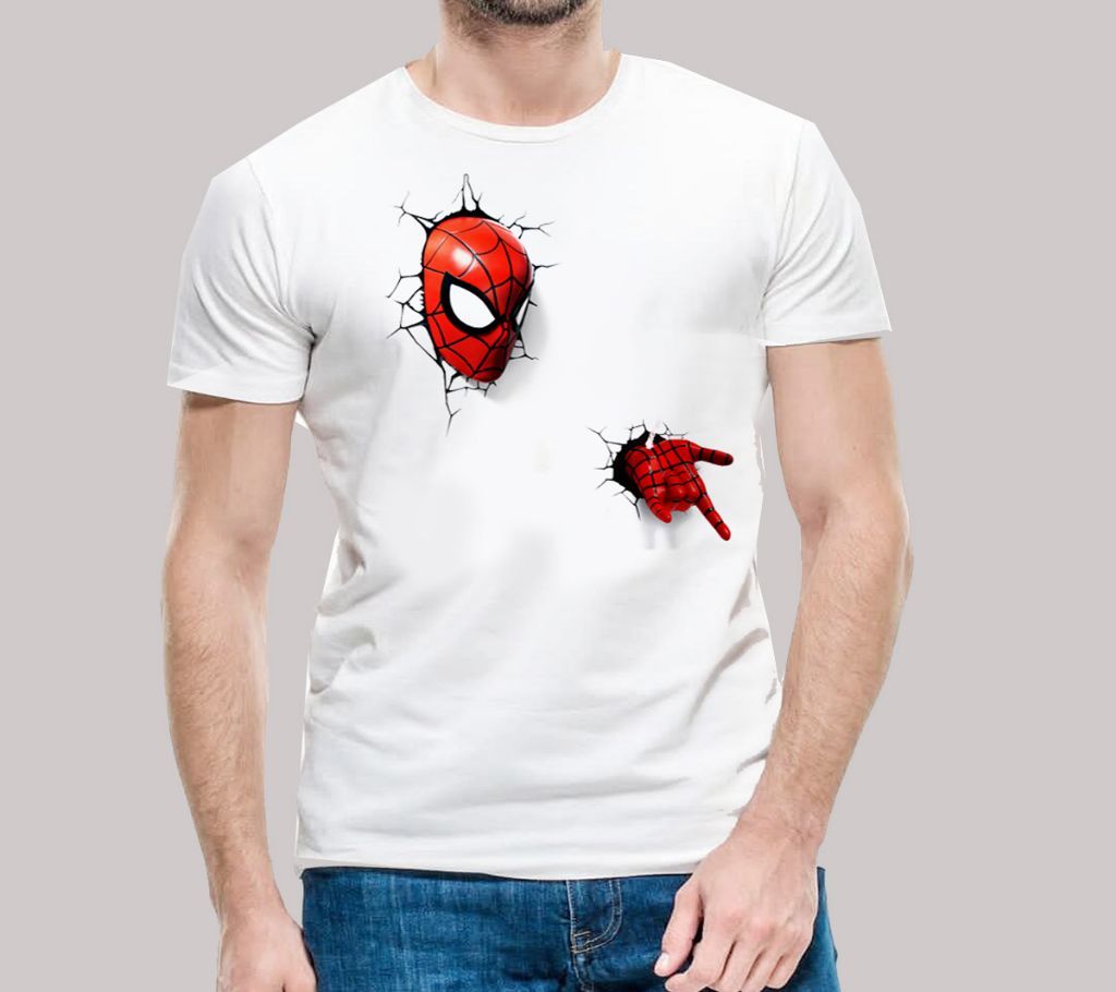 Spider Man Graphic Print Round Neck T-Shirt for Men
