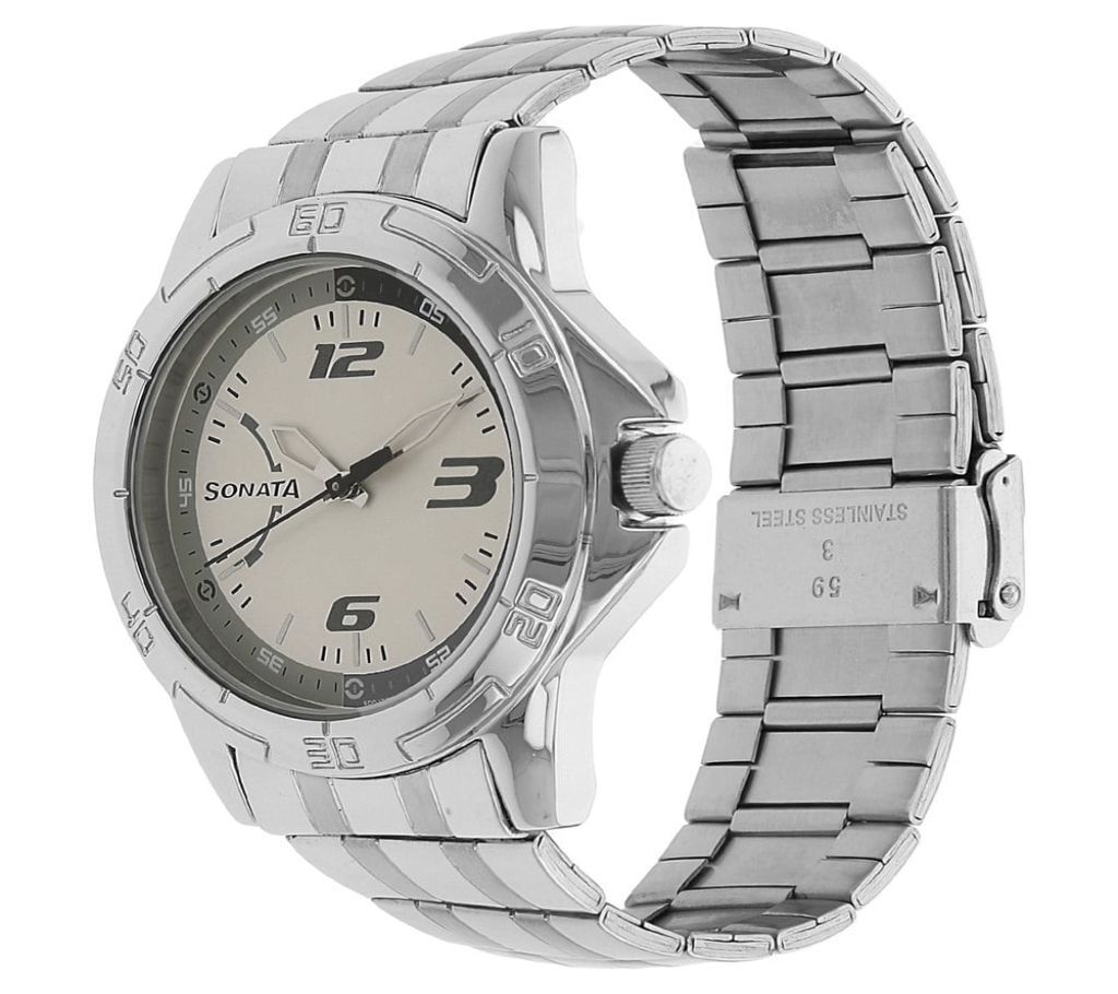 Sonata White Dial Analog Watch for Men