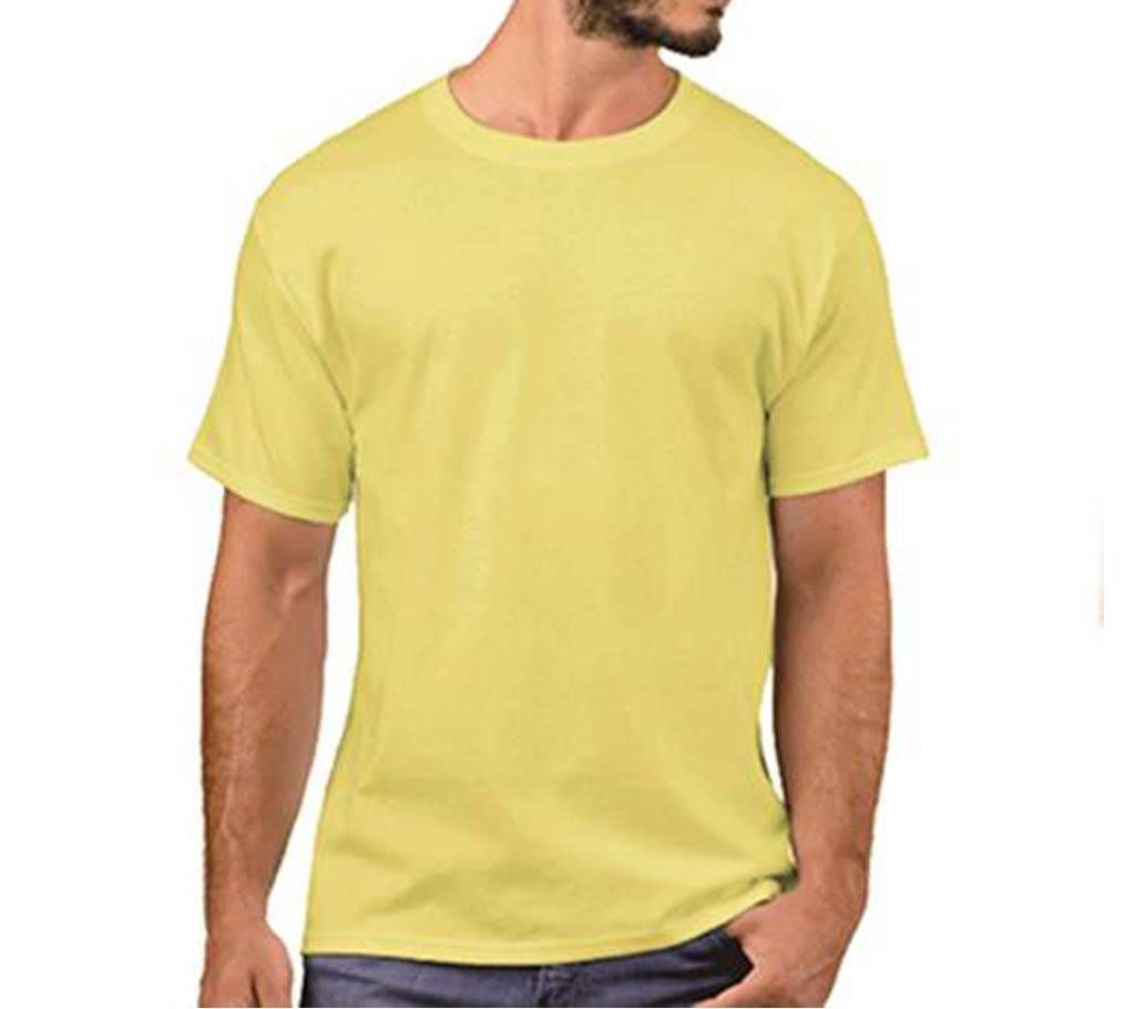 Gents Yellow Cotton T-Shirt