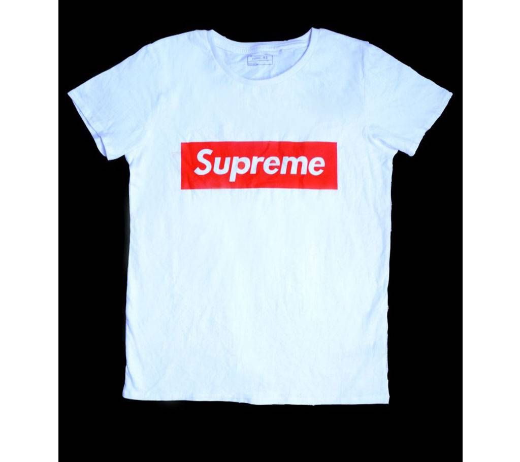 Supreme-Half Seleve T Shirt For Men-White 