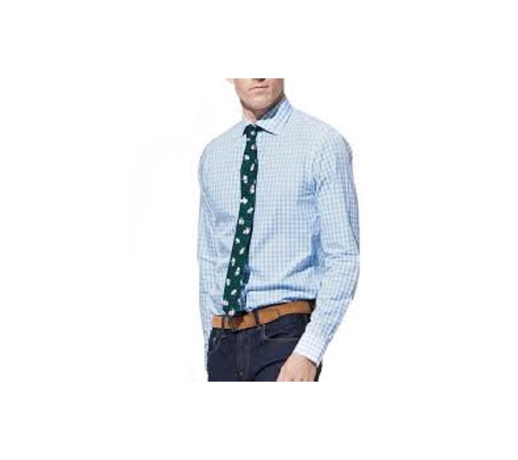 Multicolor Cotton Long Sleeve Shirt for Mens-White 